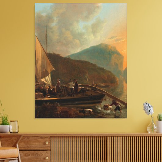 Italianate River Landscape, Adam Pijnacker, c. 165 Leinwanddruck (Insitu (Wohnzimmer))