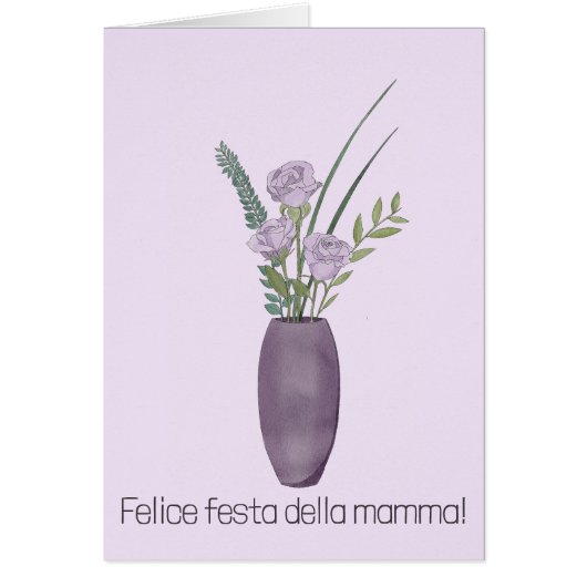 Italianisch Happy Mother's Day Lila Rose Bouquet (Vorne)