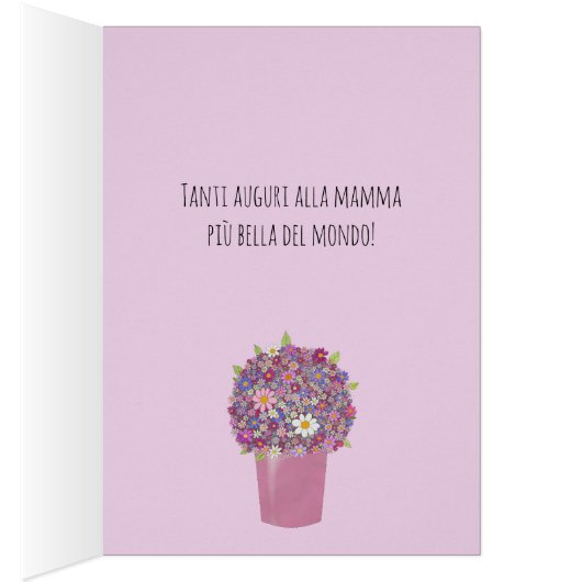 Italianisch Happy Mother's Day Pink Bouquet (Innen (Rechts))