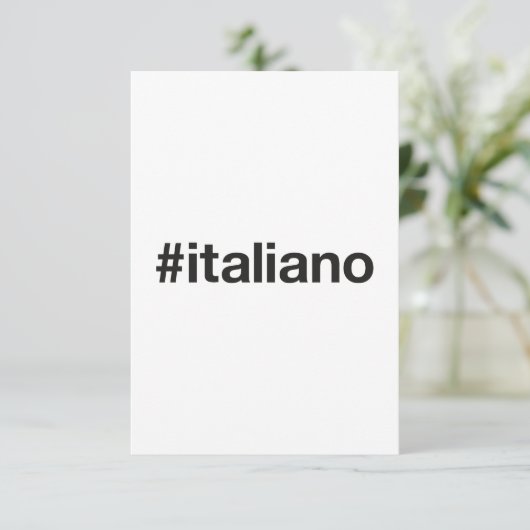 ITALIANO Hashtag Dankeskarte (Stehend Vorderseite)