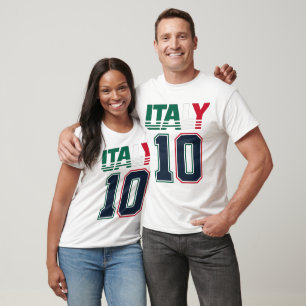 Italien 10 Fußball-Fan-T-Shirt Italienischer Fuß T-Shirt