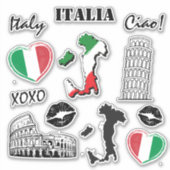 Italien 12pc Variety Sticker Pack (Vorderseite)