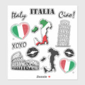 Italien 12pc Variety Sticker Pack (Blatt)