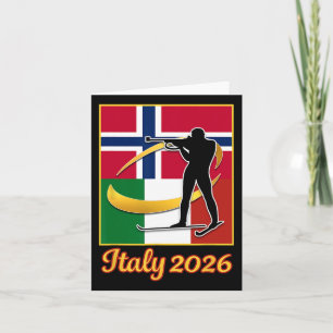Italien 2026 Biathlon Norwegen und Italien Flaggen Karte