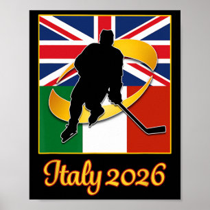 Italien 2026 Eishockey Vereinigtes Königreich Ital Poster