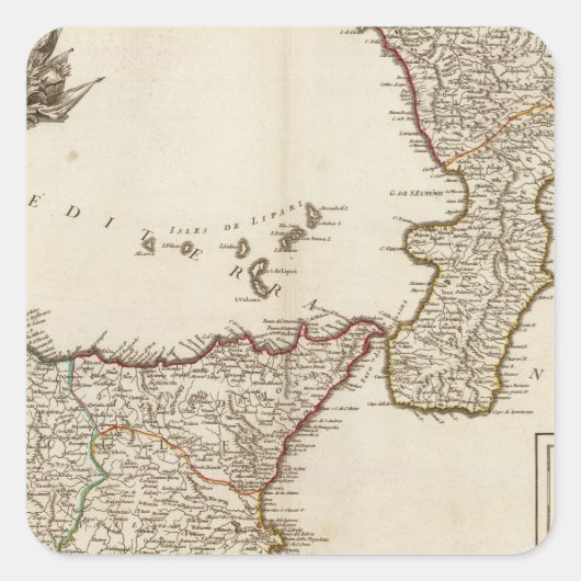 Italien 25 quadratischer aufkleber (Vorderseite)