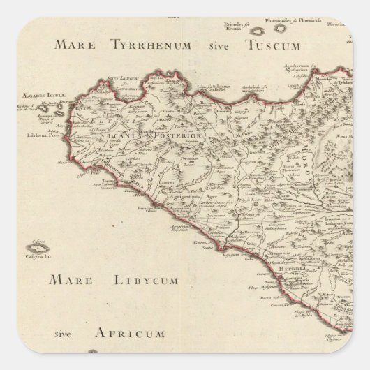 Italien 2 quadratischer aufkleber (Vorderseite)