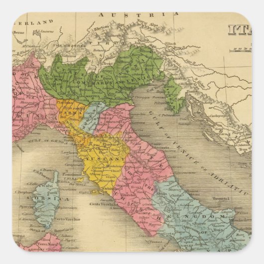 Italien 8 quadratischer aufkleber (Vorderseite)