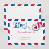 Italien Air Mail Wedding RSVP Karte (Vorne/Hinten)