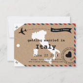 Italien Airmail Gepäckanhänger Save the Date mit K (Rückseite)