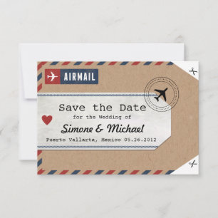 Italien Airmail Gepäckträger Tag Einladung Italien