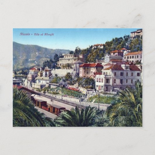 Italien, Alassio, Bahnhof Postkarte (Vorderseite)