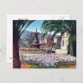 Italien, Alassio, Blume um den Brunnen Postkarte (Vorne/Hinten)