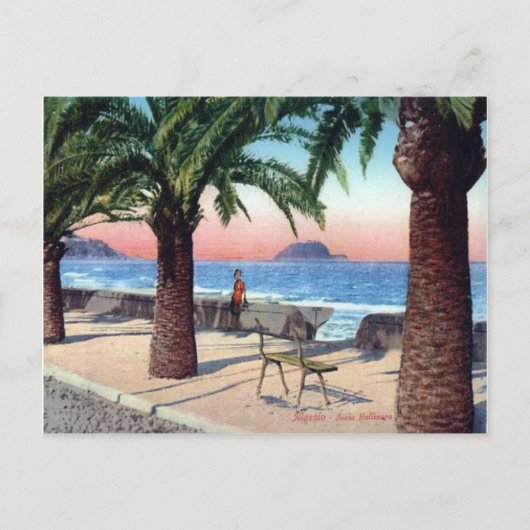 Italien, Alassio Esplanade Postkarte (Vorderseite)