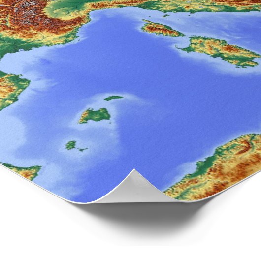 Italien Alpenregion Karte Poster (Ecke)