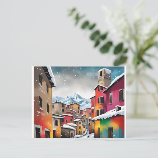Italien, Alpes, Winterweihnachtskarte 2008 Postkarte (Stehend Vorderseite)