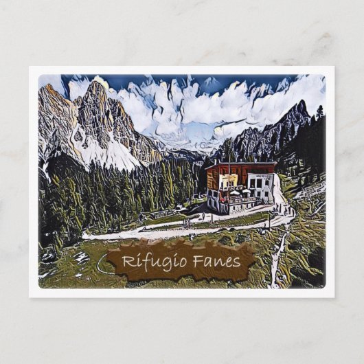 Italien - Alphütte Fanes - Dolomiti - Postkarte (Vorderseite)