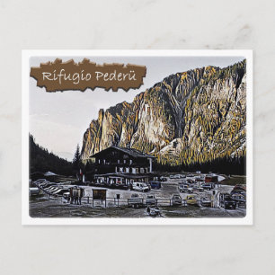 Italien - Alphütte Pederu - Dolomiti - Postkarte
