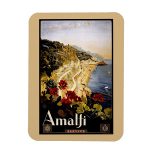 Italien Amalfi Coast Vintage Reiseplan Magnet