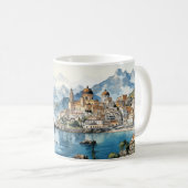 Italien Amalfi Küste Aquarellmalerei Kaffeetasse (VorderseiteRechts)
