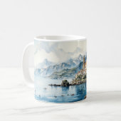 Italien Amalfi Küste Aquarellmalerei Kaffeetasse (Vorderseite Links)