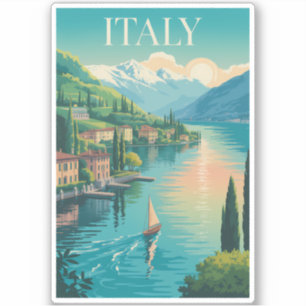 Italien Amalfi-Küste Illustration Reise Kunst Vint Aufkleber