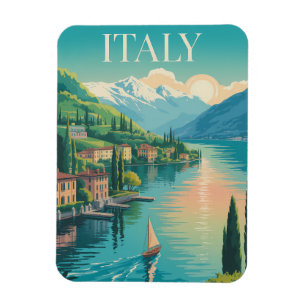 Italien Amalfi-Küste Illustration Reise Kunst Vint Magnet