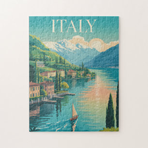Italien Amalfi-Küste Illustration Reise Kunst Vint Puzzle