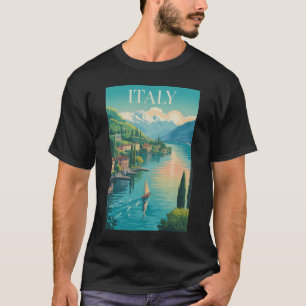 Italien Amalfi-Küste Illustration Reise Kunst Vint T-Shirt