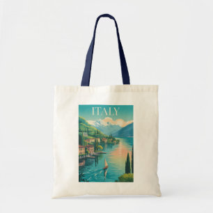 Italien Amalfi-Küste Illustration Reise Kunst Vint Tragetasche