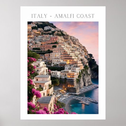 Italien Amalfi Küste Positano Blume Print Poster (Vorne)