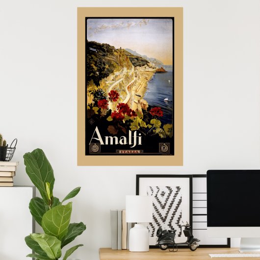 Italien Amalfi Küste Vintage Reise Poster (Heimbüro)