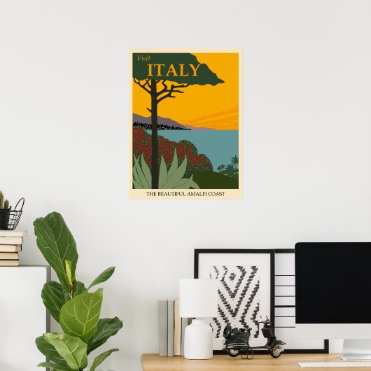 Italien Amalfi Küste Vintage Reise Poster (Heimbüro)