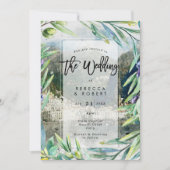 Italien Amalfi Oliven Moderne Hochzeitsreise Einladung (Vorderseite)