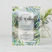 Italien Amalfi Oliven Moderne Hochzeitsreise Einladung (Stehend Vorderseite)