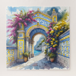 Italien Amalfi Pink Gelb Blauer Geburtstag Gegenwa Puzzle