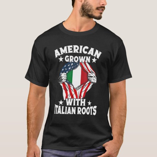 Italien amerikanisches Wachstum mit italienischen  T-Shirt (Vorderseite)