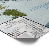 Italien - Anstieg des Meeresspiegels um 100 m Poster (Ecke)