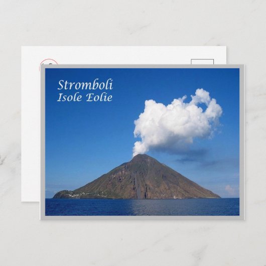Italien - Äolische Inseln - Vulkan Stromboli - Postkarte (Vorne/Hinten)