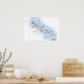 Italien - Apulien - Apulien - Karte - Poster (Küche)