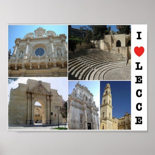 Italien - Apulien - Salento - Lecce - I Liebe - Poster (Vorne)