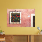 Italien, Asciano, Fensterboxen mit frischem Frühli Leinwanddruck (Insitu (Wohnzimmer))