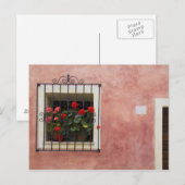Italien, Asciano, Fensterboxen mit frischem Frühli Postkarte (Vorne/Hinten)