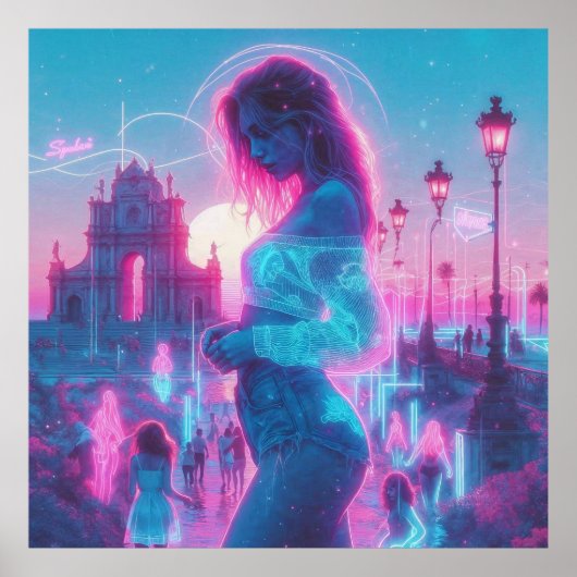 Italien Ätherischer Träumerischer Vaporwave Retrow Poster (Vorne)