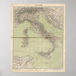 Italien-Atlas-Karte Poster