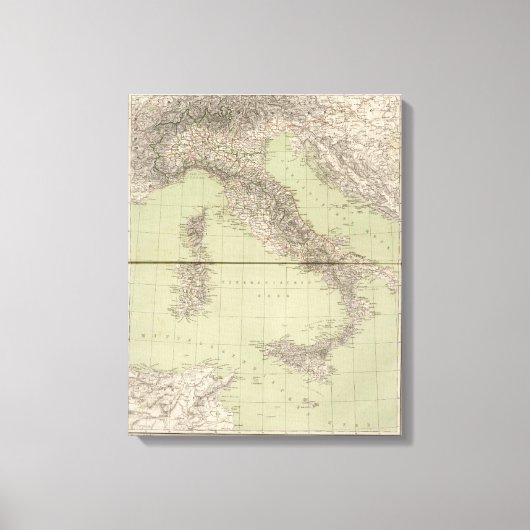 Italien Atlas Map Leinwanddruck (Vorderseite)
