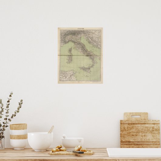 Italien Atlas Map Poster (Küche)