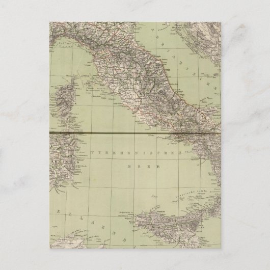Italien Atlas Map Postkarte (Vorderseite)