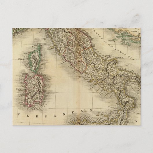 Italien Atlas Map Postkarte (Vorderseite)