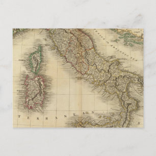 Italien Atlas Map Postkarte